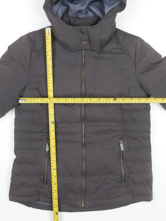 FatFace Womens Grey Puffer Jacket Size 10 Hooded Winter Coat