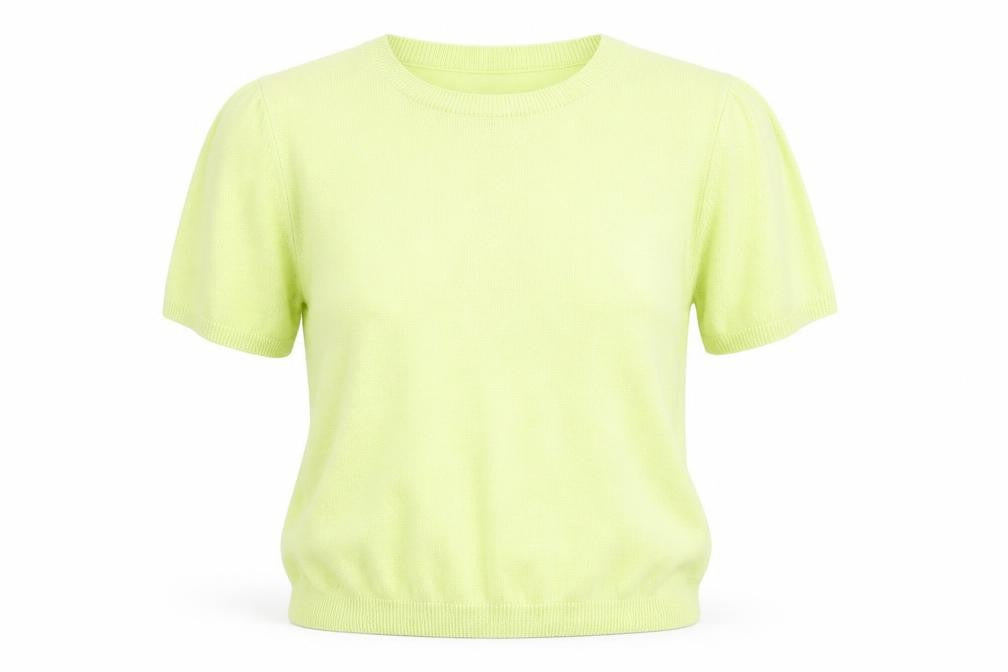 Marks and Spencer Women Green Size 14 Acrylic Short Sleeve T-Shirt