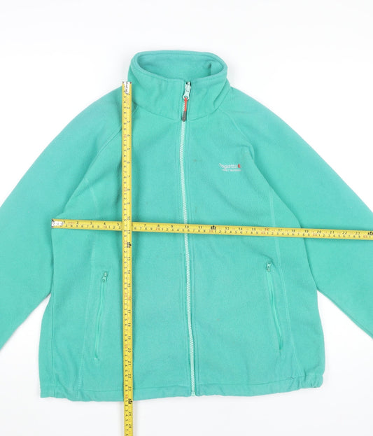 Regatta Womens Green Fleece Jacket Size 14 Full Zip Outdoor Coat