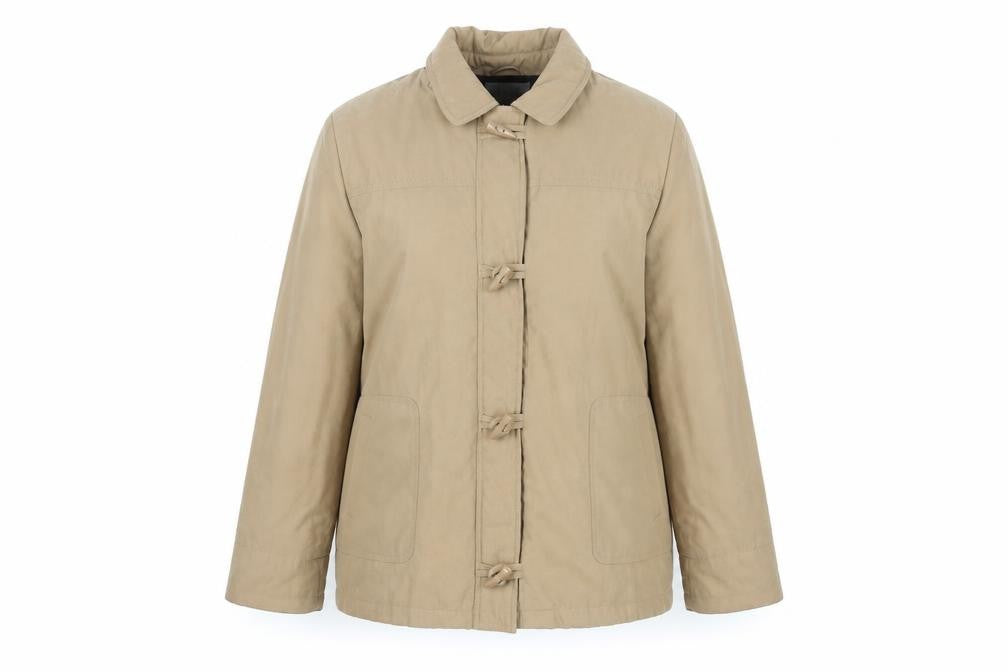 EWM Womens Beige Size 22 Overcoat Toggle Mid-Length Winter Jacket
