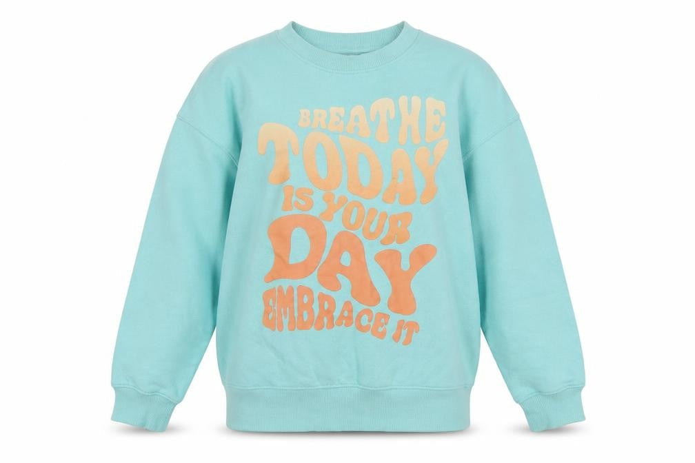 H&M Boys Blue Graphic Print Sweatshirt 9-10Y Pullover Crew Neck