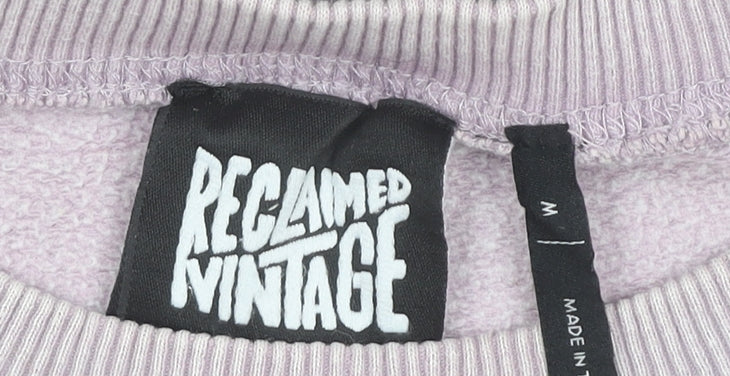 Reclaimed Vintage Men's Purple Medium Pullover Sweatshirt Crew Neck