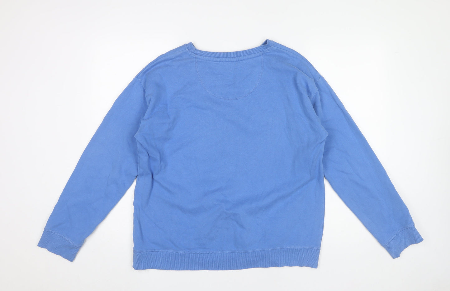 FatFace Womens Blue Cotton Blend Sweatshirt Size 12 Graphic Print