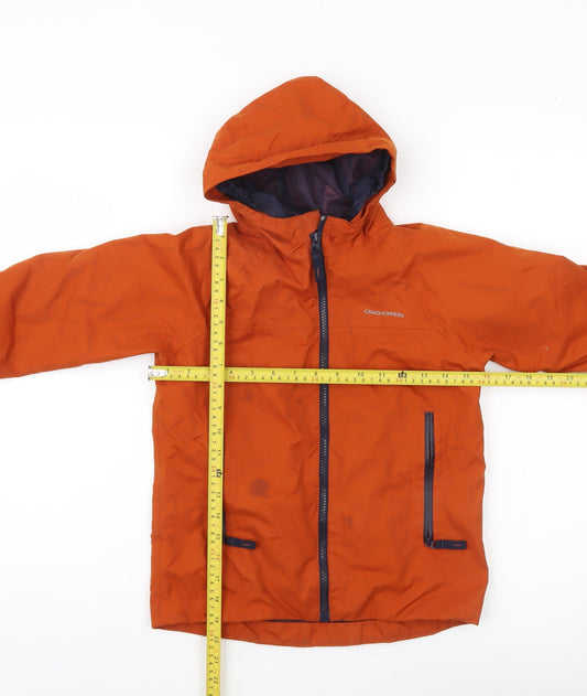 Craghoppers Boys Orange Waterproof Hooded Rain Coat Jacket 7-8 Years