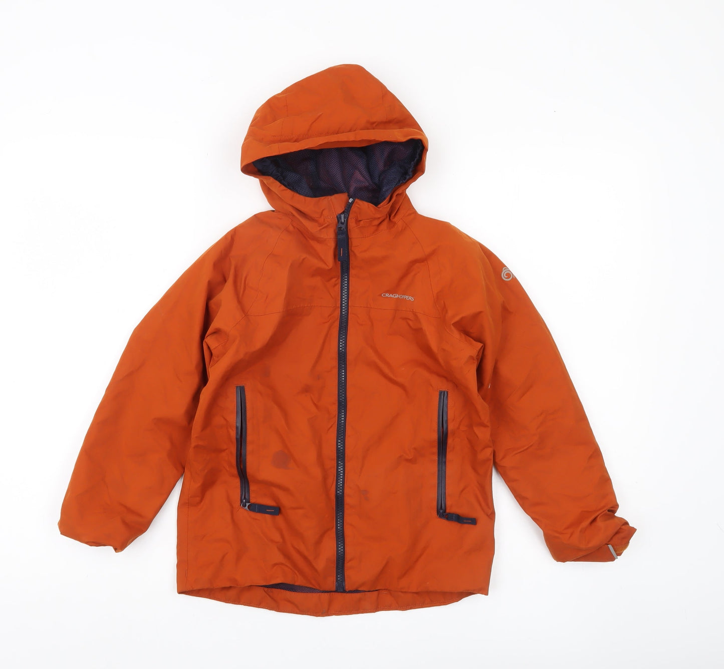 Craghoppers Boys Orange Waterproof Hooded Rain Coat Jacket 7-8 Years