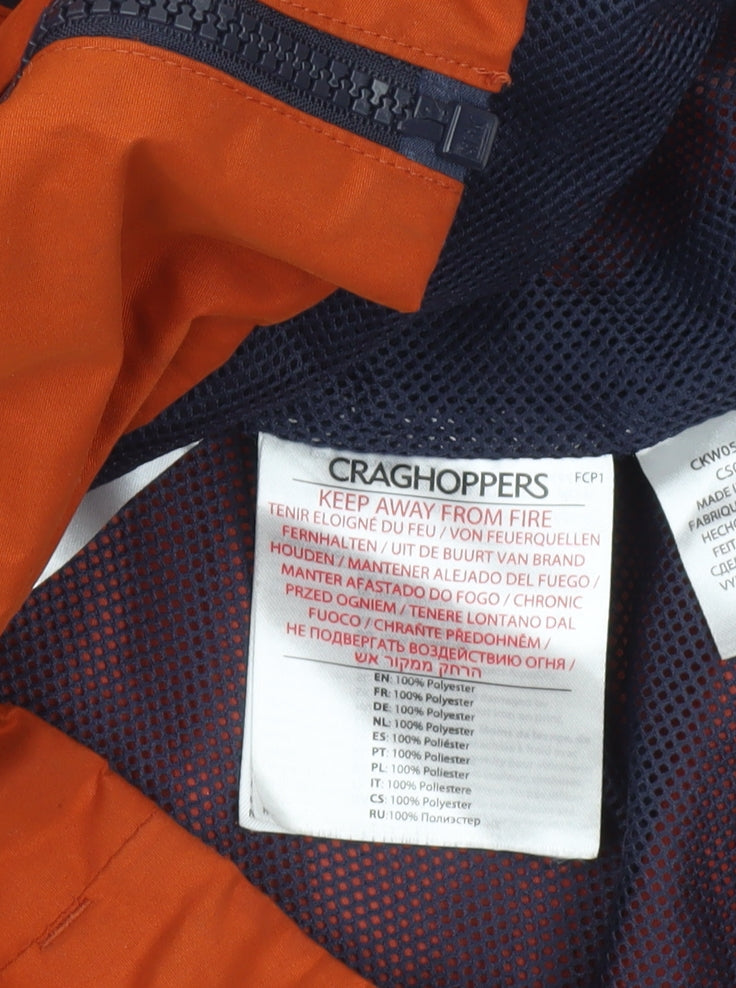 Craghoppers Boys Orange Waterproof Hooded Rain Coat Jacket 7-8 Years