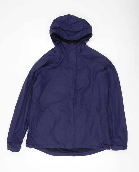 Mountain Warehouse Women’s Blue Waterproof Hooded Rain Jacket Size 14