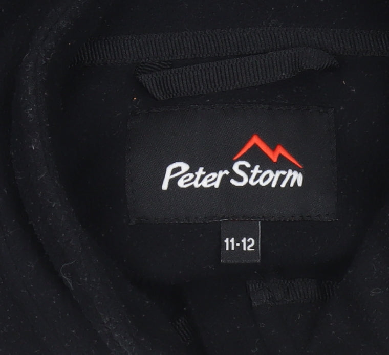 Peter Storm Boys Black Fleece 1/4 Zip Sweatshirt 11-12 Years Outdoor
