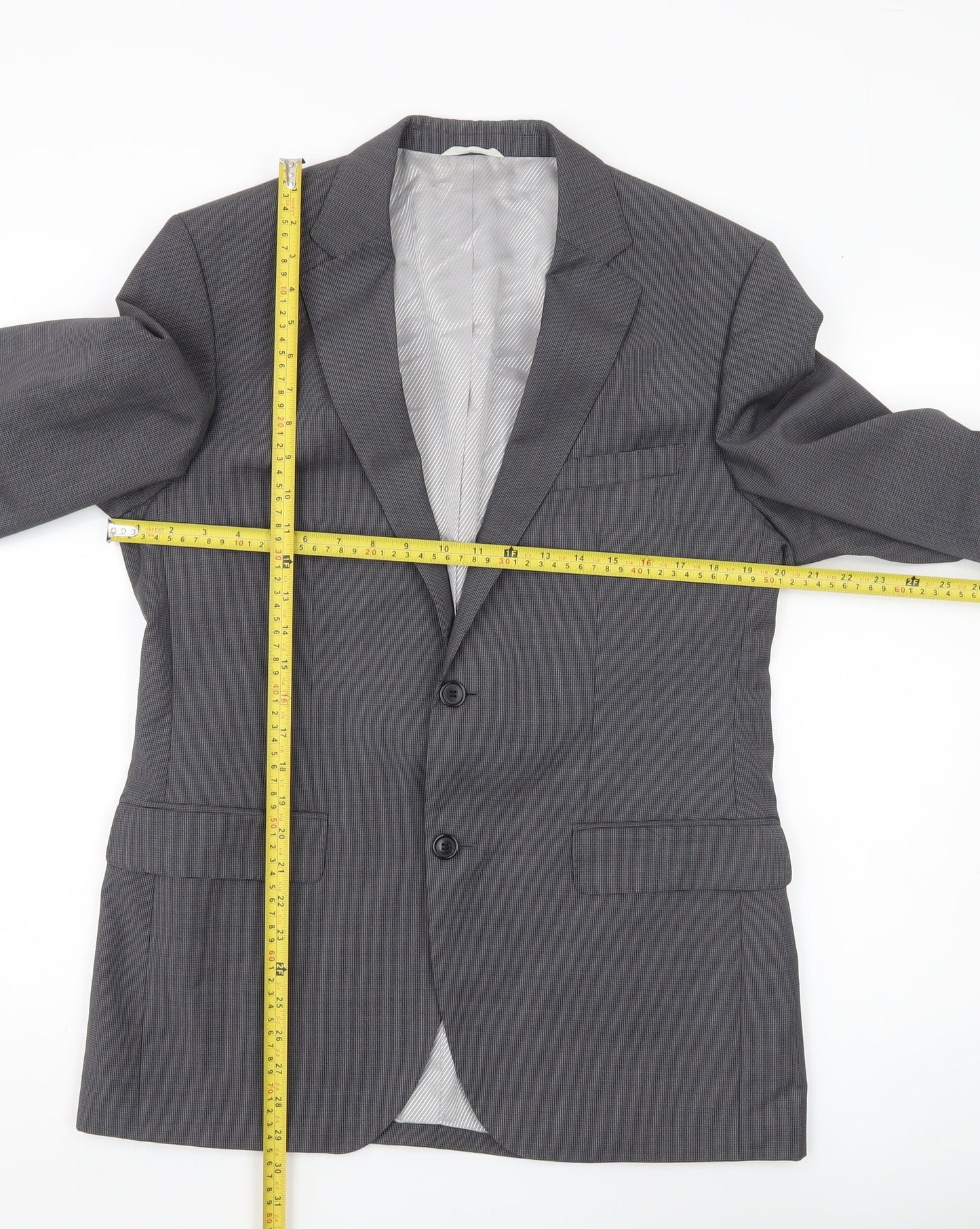 Hugo Boss Men's Grey Slim Fit Wool Mohair 2 Button Suit Jacket 38R