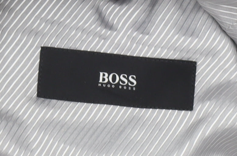 Hugo Boss Men's Grey Slim Fit Wool Mohair 2 Button Suit Jacket 38R