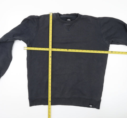 Dickies Mens Black Crew Neck Pullover Sweatshirt Size L Regular