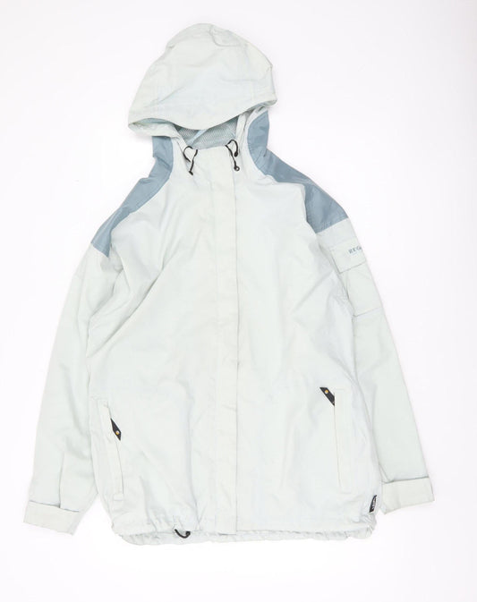 Regatta Womens White Waterproof Rain Coat Jacket Size 10 Outdoor Hooded