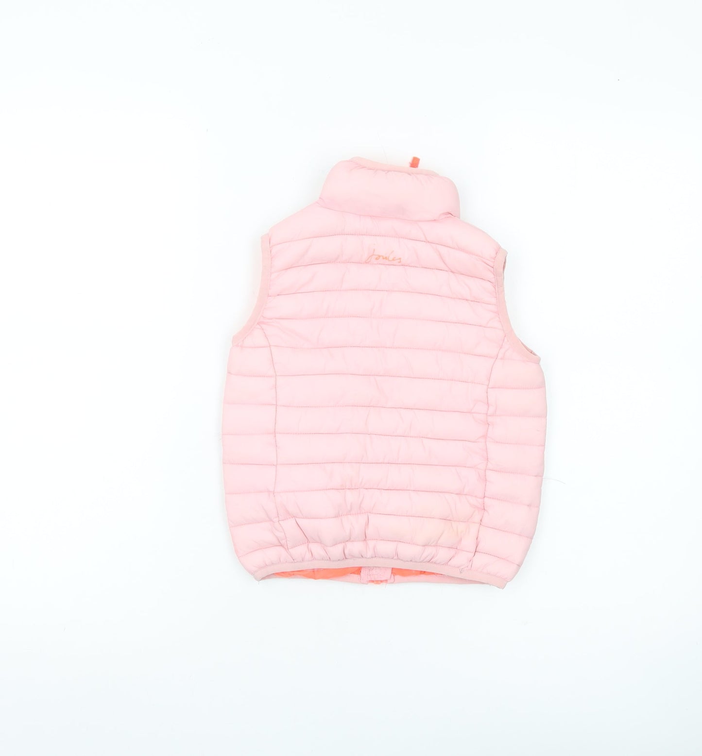 Joules Girls Pink Puffer Gilet Waistcoat 3Y Quilted Sleeveless Jacket
