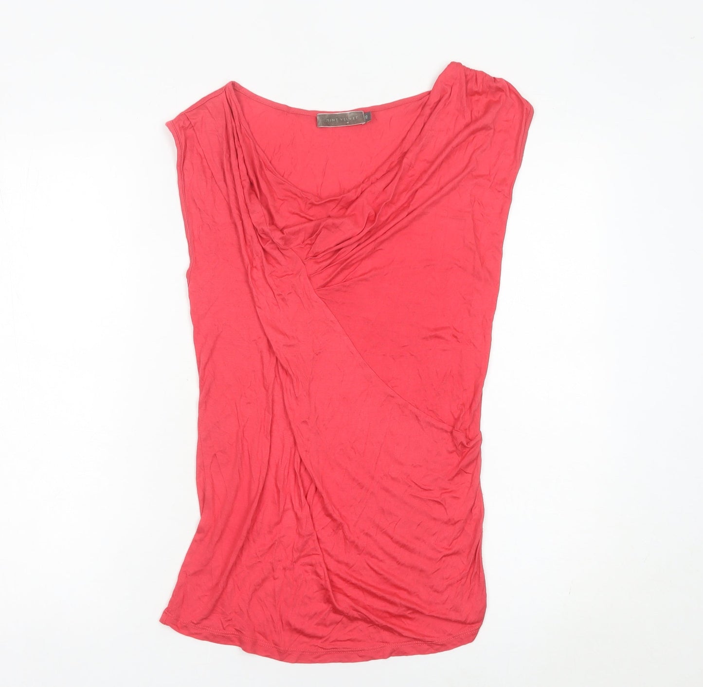 Mint Velvet Women’s Red Wrap Blouse Size 12 Sleeveless Viscose