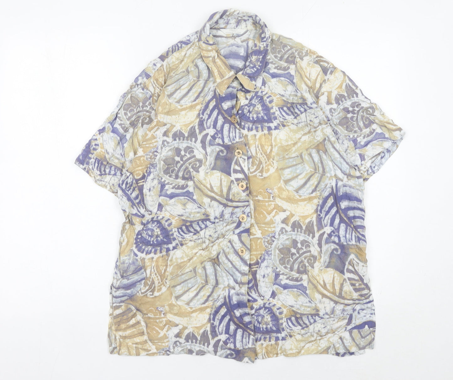 Marks & Spencer St Michael Women's Multicoloured Viscose Button-Up Shirt Size 12 (36in)