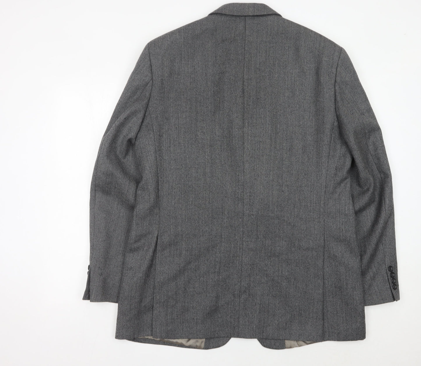 Marks and Spencer Men's Grey Wool Blazer Jacket 44L Regular Fit