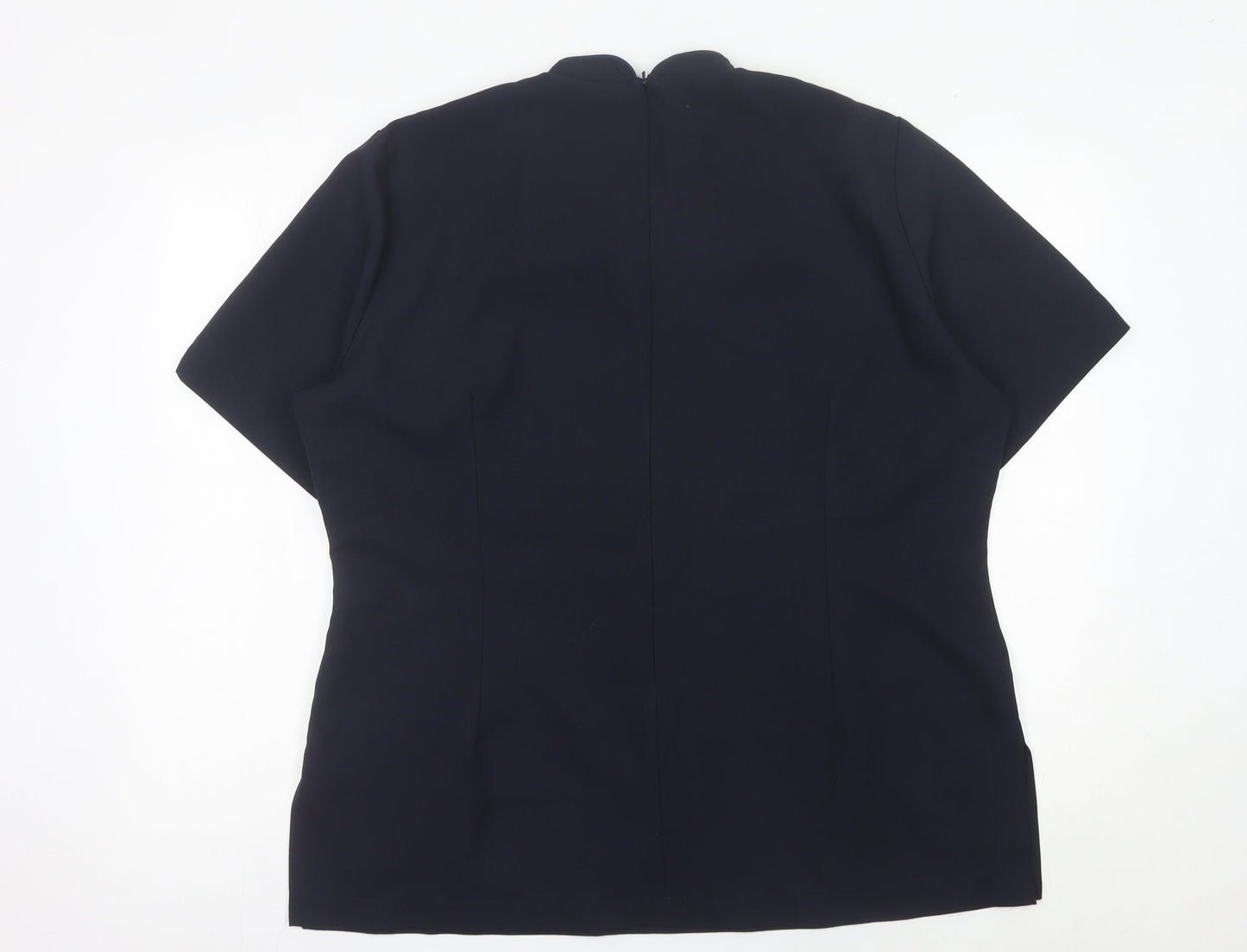 LA Beeby Womens Black Tunic Blouse UK 22 Polyester Workwear