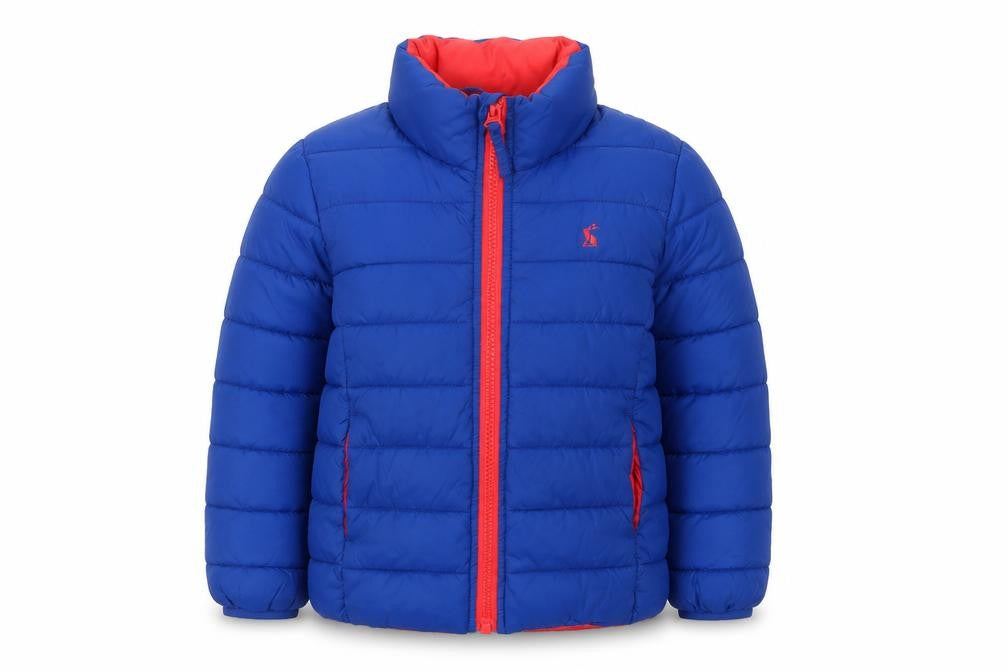 Joules Boys Blue Puffer Jacket Size 4 Years Full Zip Winter Coat