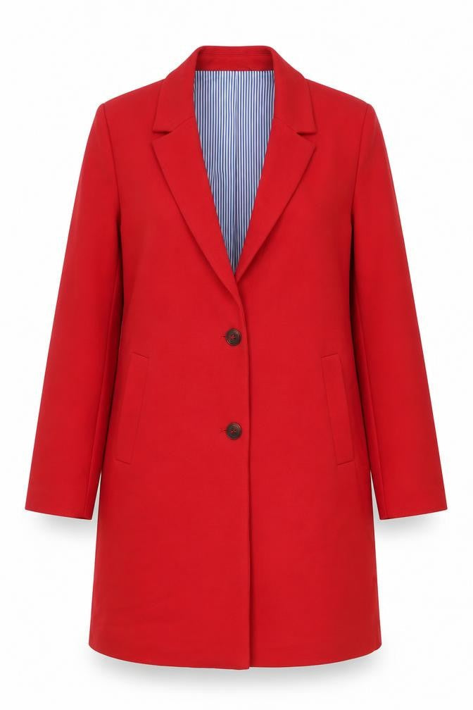 ESPRIT Womens Red Cotton Blend Blazer Jacket Size L