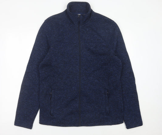 Mountain Warehouse Men’s Blue Fleece Jacket L Full Zip Hiking