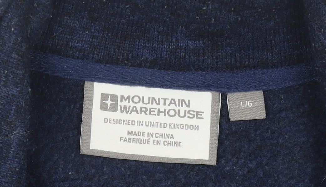 Mountain Warehouse Men’s Blue Fleece Jacket L Full Zip Hiking