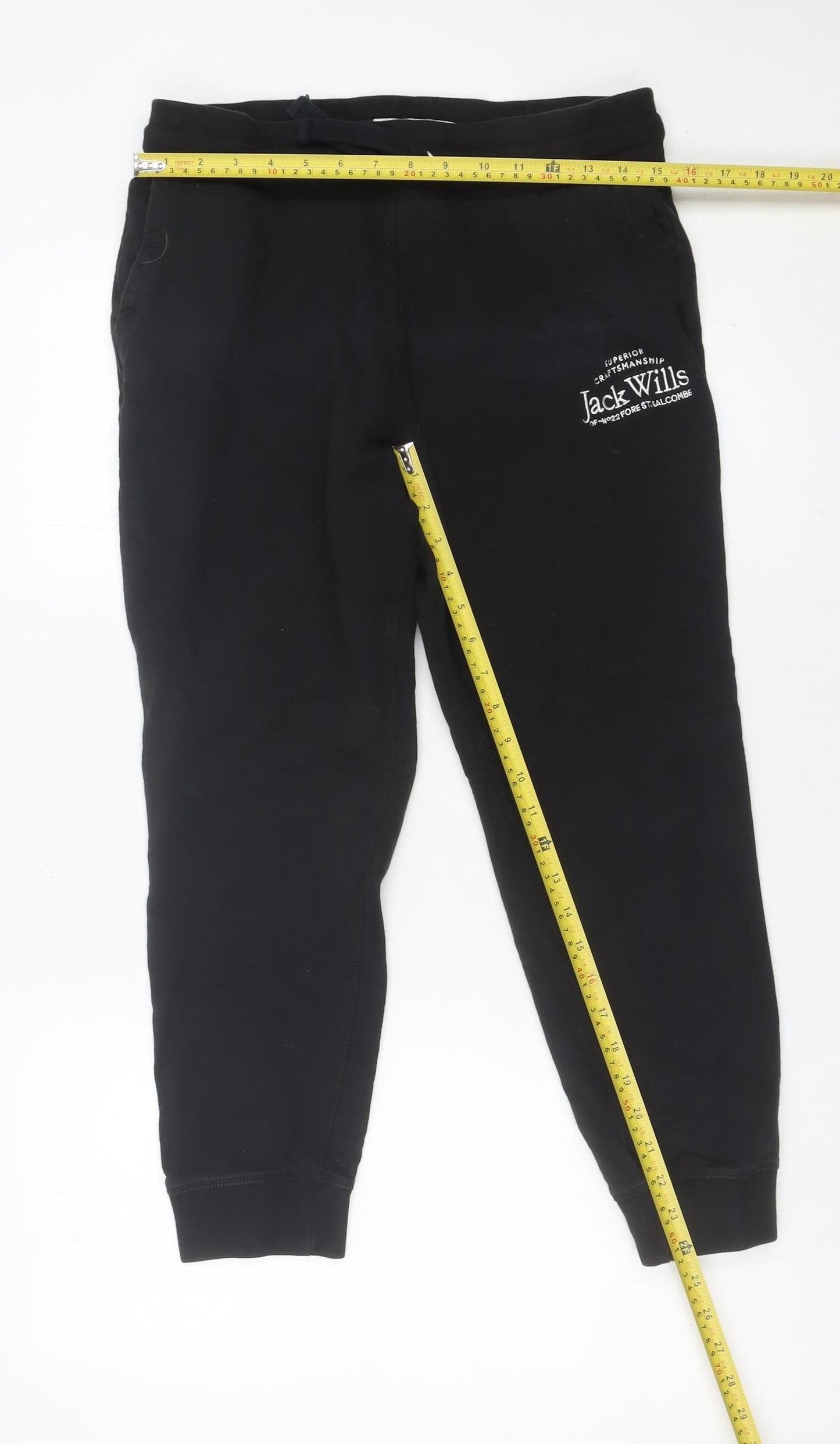 Jack Wills Womens Black Jogger Trousers Size 14 Elastic Waist