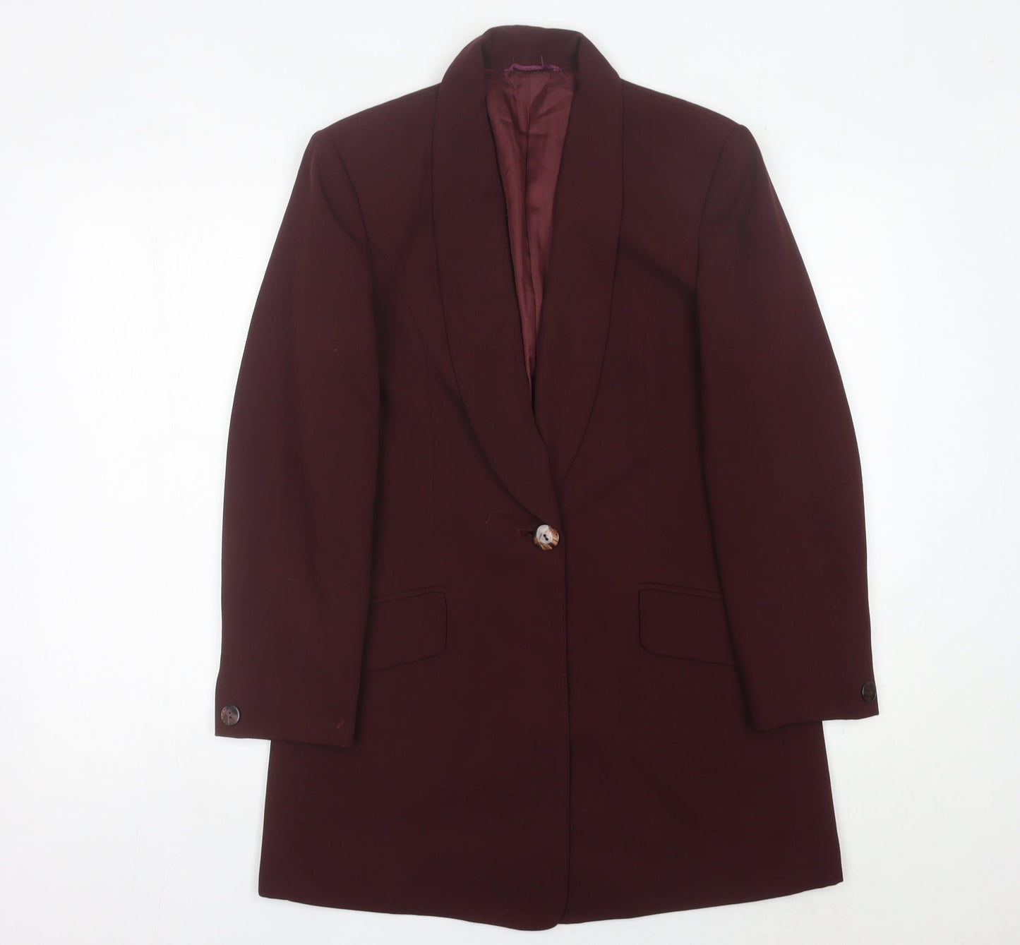 Betty Barclay Women’s Red Blazer Size 10 Shawl Lapel One Button