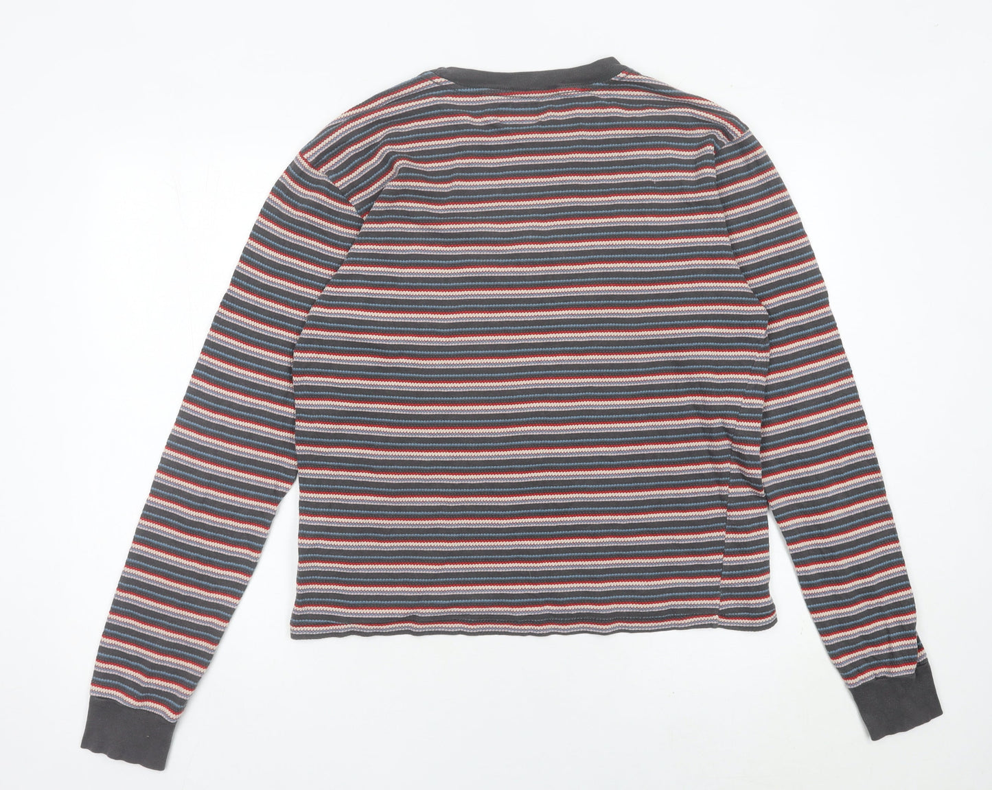 Billabong Mens Medium Multicolour Striped Long Sleeve T-Shirt Retro
