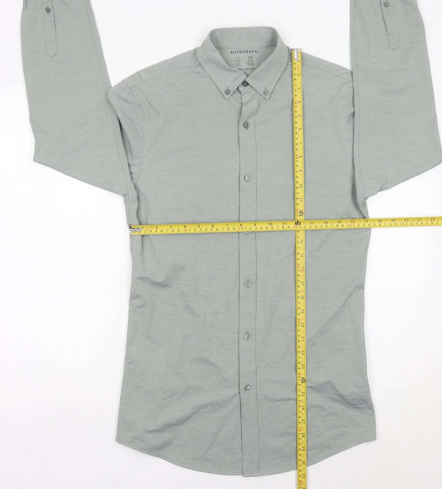 Marks and Spencer Autograph Men's Grey Dress Shirt S Long Sleeve