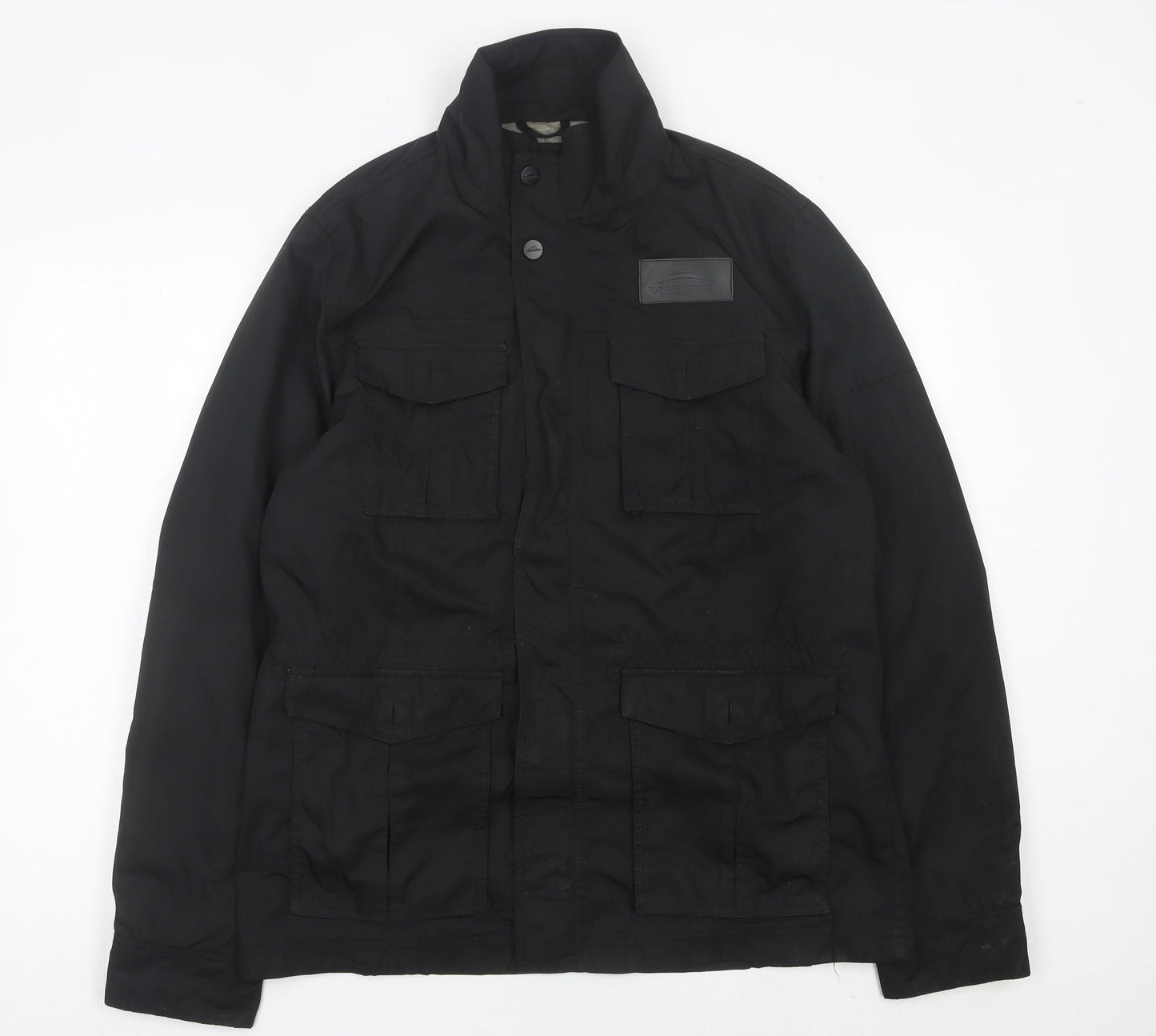 Vredestein Men’s Black Military Jacket L Regular Fit Pockets Zip