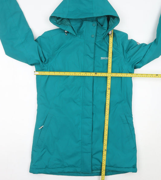Regatta Womens Green Hooded Parka Jacket Size 10 Waterproof