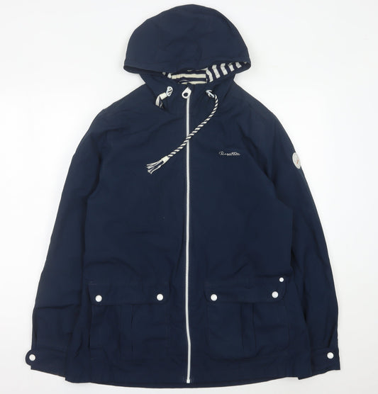 Regatta Womens Blue Size 16 Hooded Waterproof Rain Jacket Coat