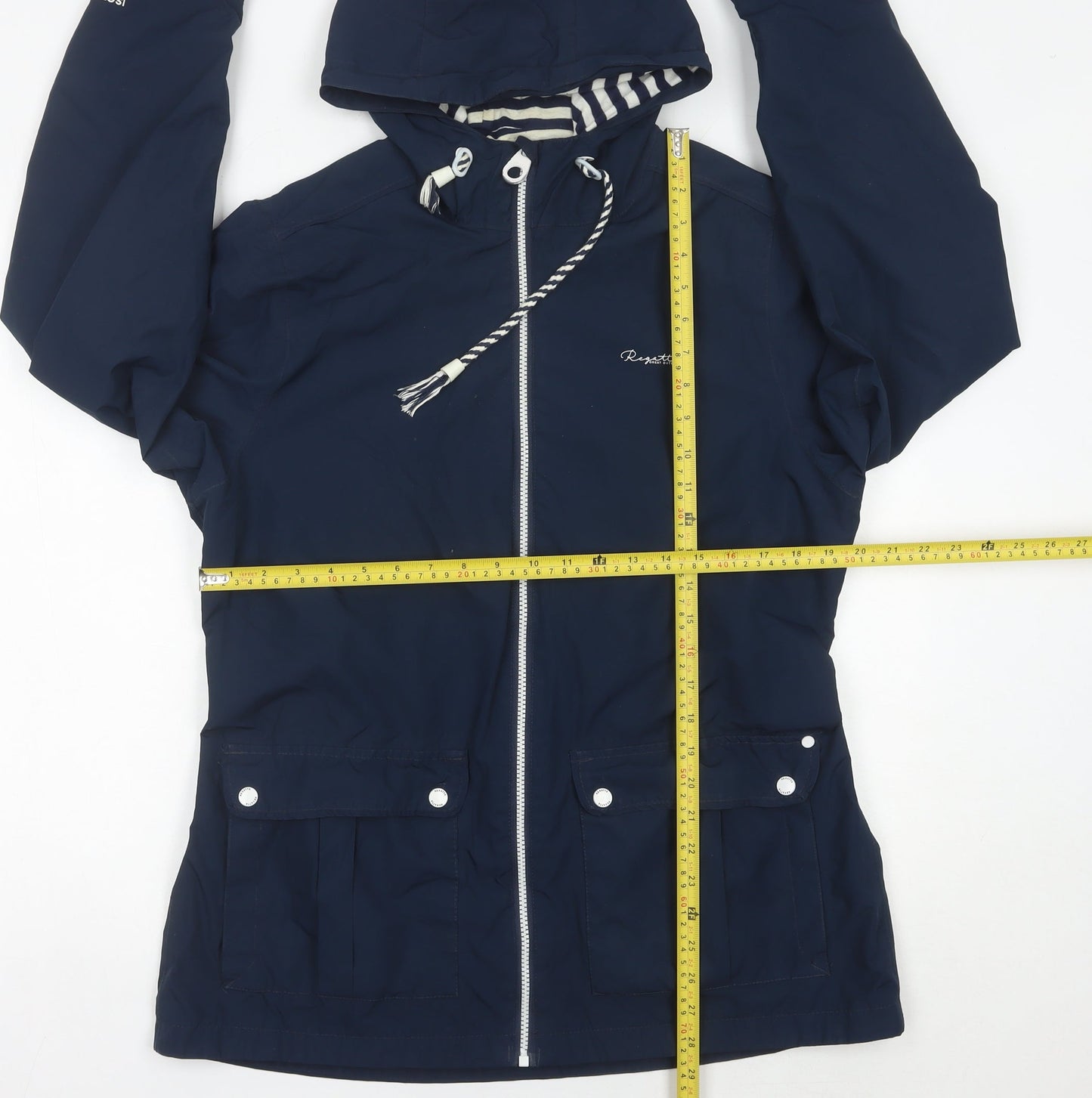 Regatta Womens Blue Size 16 Hooded Waterproof Rain Jacket Coat