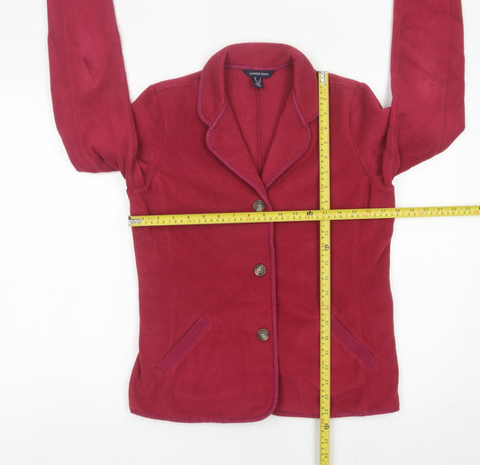 Lands' End Women's Red Petite S Cardigan Fleece Jacket