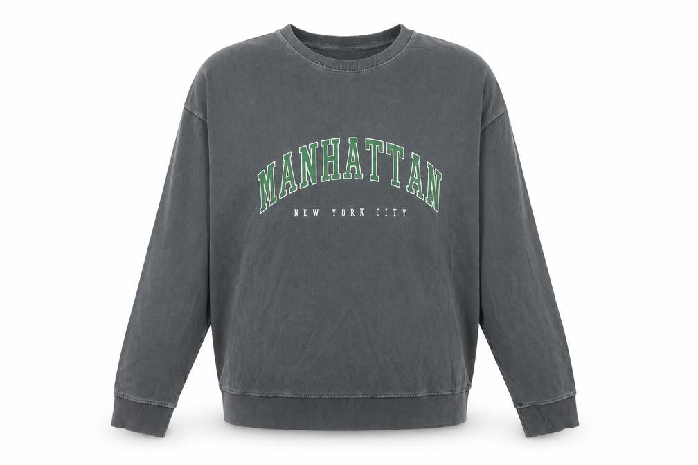 New Look Women Tall Grey Manhattan Graphic Pullover Sweatshirt UK 10