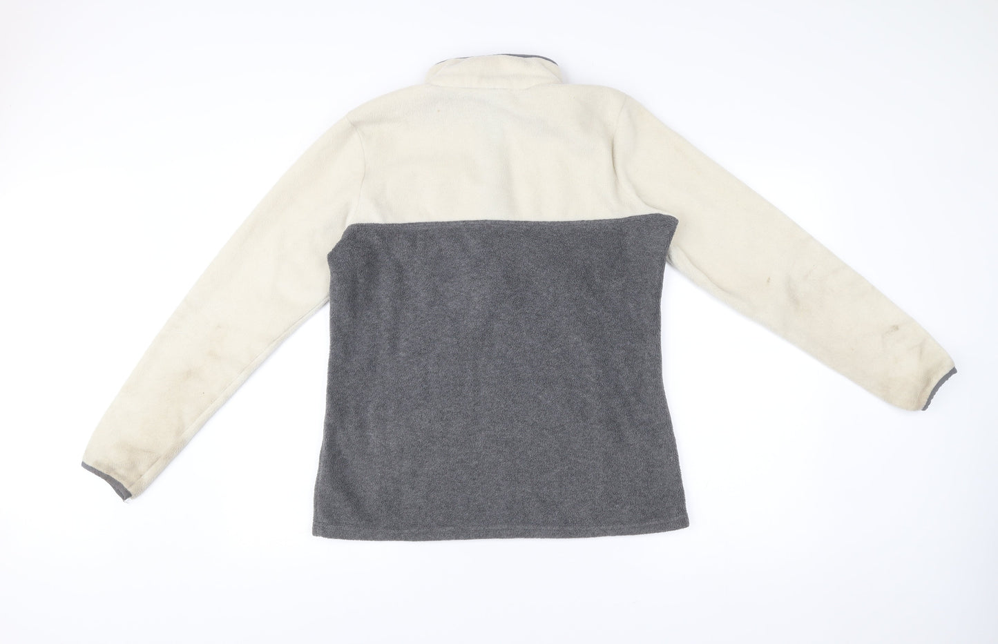 Columbia Mens Grey Ivory Fleece Henley Sweatshirt M Hiking Outdoor