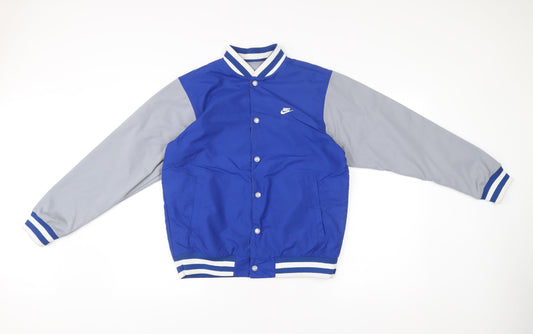 Nike Teens Blue Grey Varsity Jacket Size S Regular Fit
