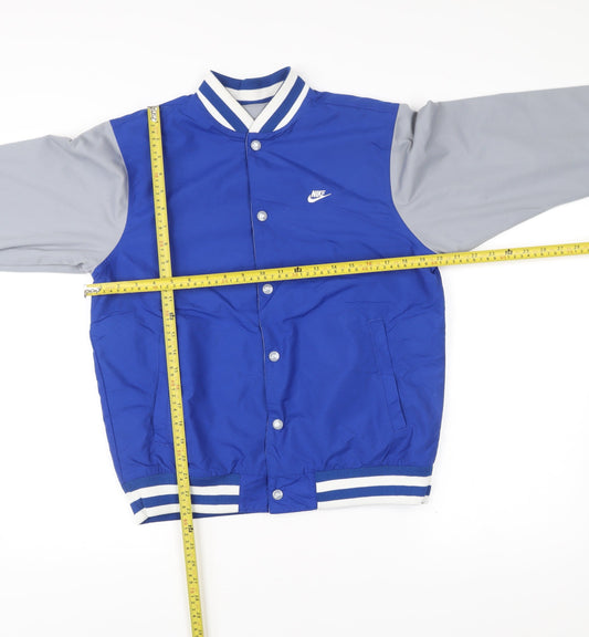 Nike Teens Blue Grey Varsity Jacket Size S Regular Fit