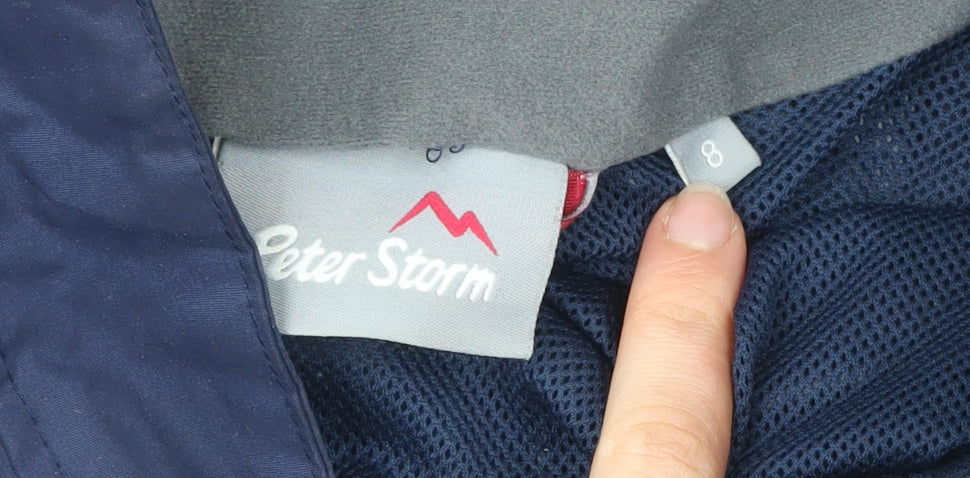 Peter Storm Womens Blue Size 8 Waterproof Hooded Rain Jacket