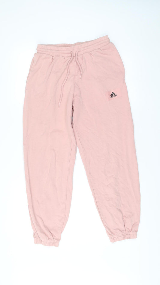 Adidas Women’s Pink Jogger Trousers Size S Cotton Blend