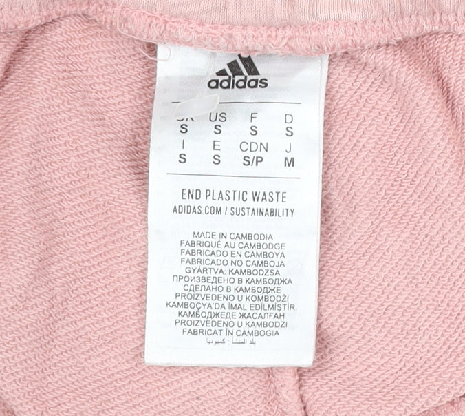 Adidas Women’s Pink Jogger Trousers Size S Cotton Blend