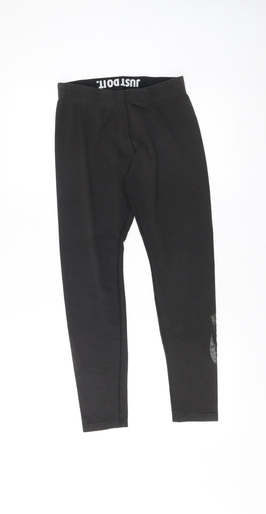 Nike Womens Black Slim Fit Leggings Medium Cotton Blend Activewear