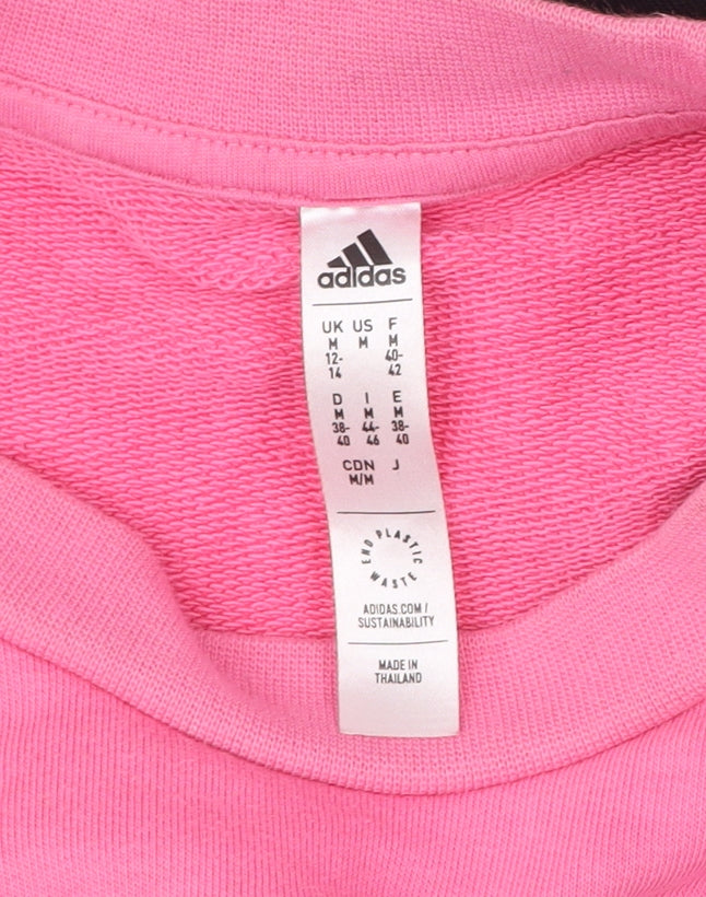 Adidas Women’s Pink Black Colourblock Sweatshirt M 12-14