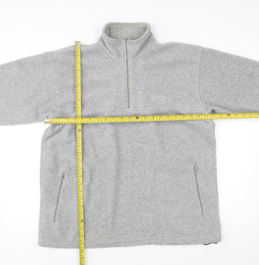 Asics Men’s Grey Fleece Sweatshirt M Half Zip Pullover Outdoor