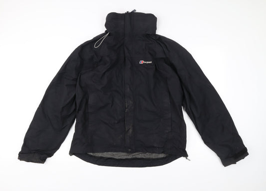 Berghaus Mens Black L Rain Coat Jacket Waterproof Hooded Outdoor