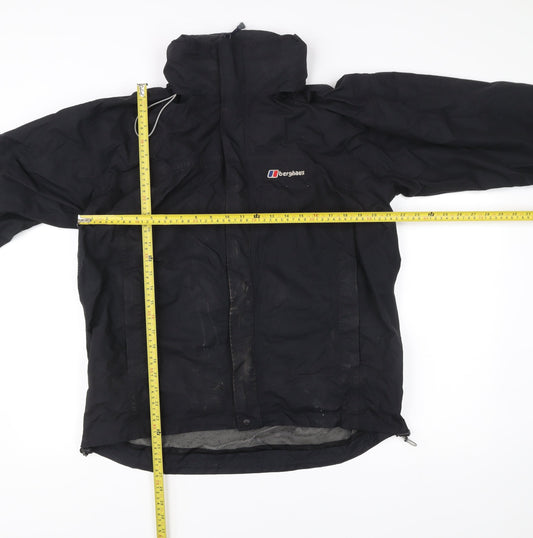 Berghaus Mens Black L Rain Coat Jacket Waterproof Hooded Outdoor