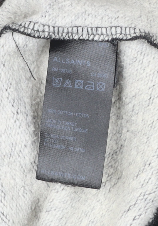 AllSaints Mens Brown Bomber Jacket Size M Cotton Casual Zip