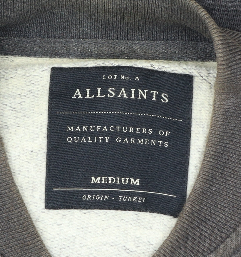 AllSaints Mens Brown Bomber Jacket Size M Cotton Casual Zip
