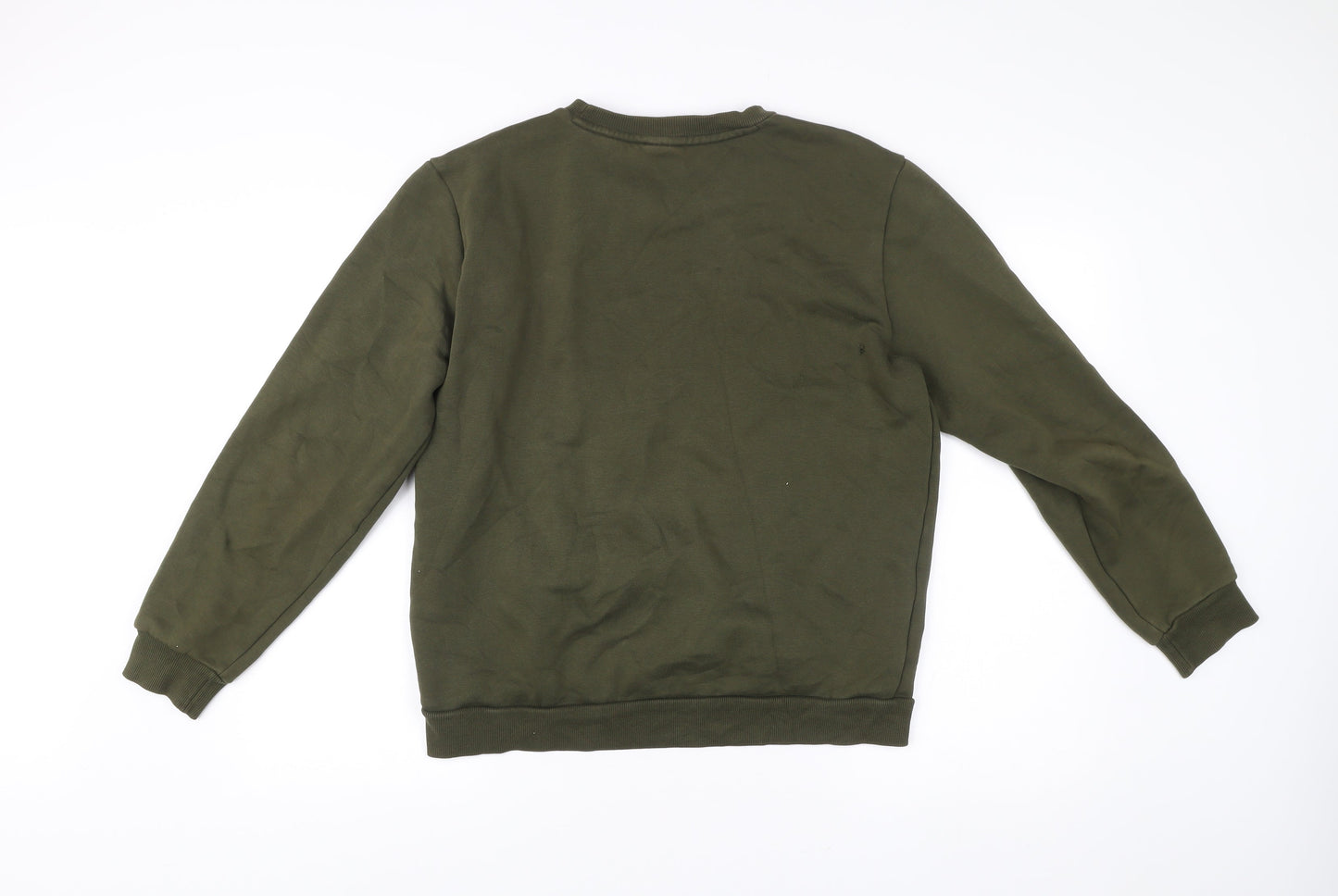 Puma Mens Green Pullover Sweatshirt M Logo Crew Neck Sportswear