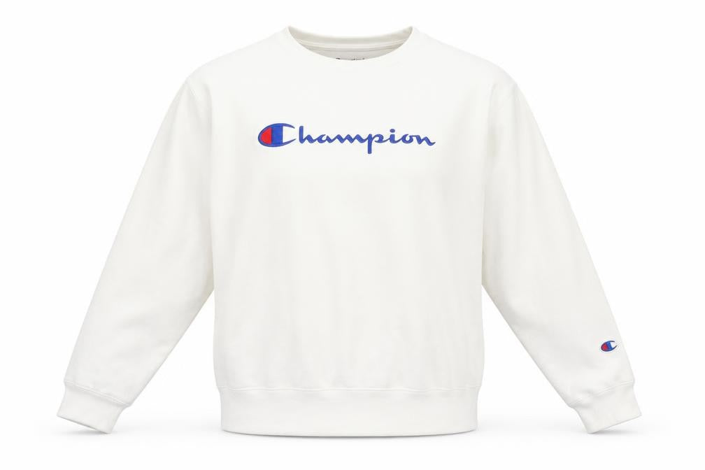 Womens UK L Regular Champion White Pullover Sweatshirt